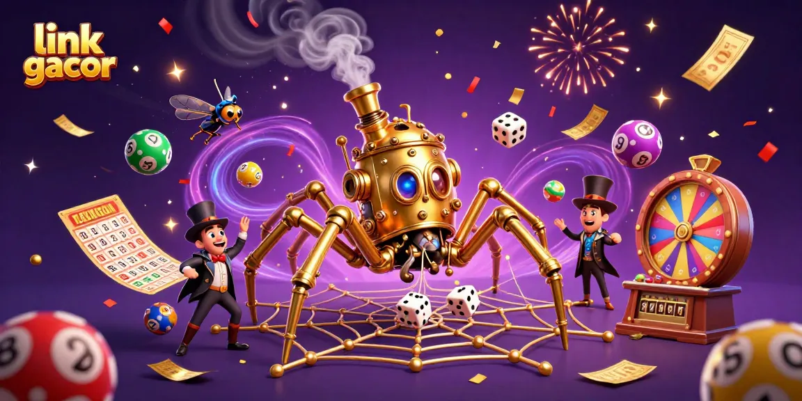Engage with link gacor as a steampunk spider weaves a captivating casino web of luck.