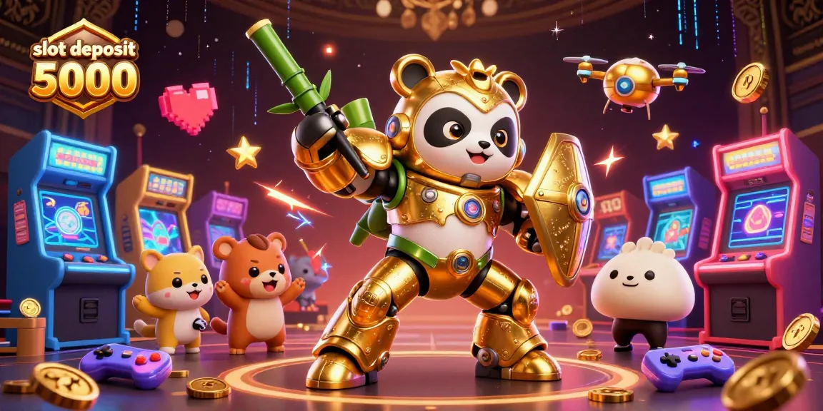 Engage in exciting gameplay with slot deposit 5000, featuring vibrant 3D cartoon characters in a dynamic casino arena.