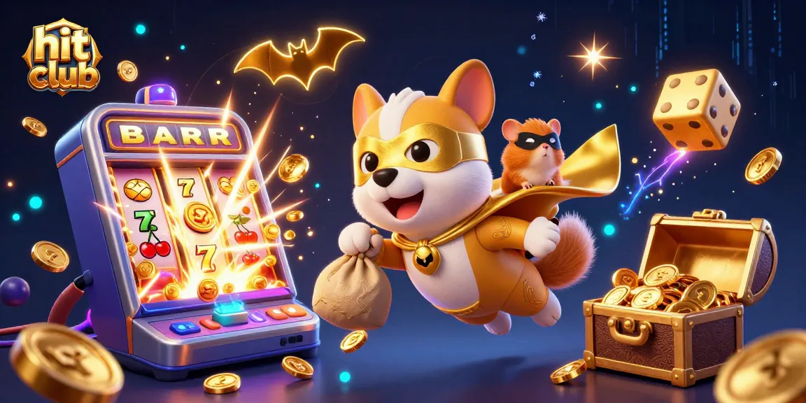 Experience thrilling gameplay and jackpots at hit club with a vibrant visual of superhero characters and casino elements.